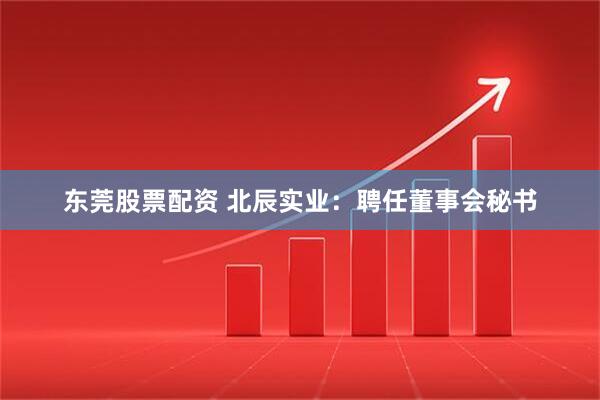 东莞股票配资 北辰实业：聘任董事会秘书